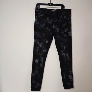 Valabasas Button Fly Camo Tie Dye Distressed Jeans Back Grey Size 36